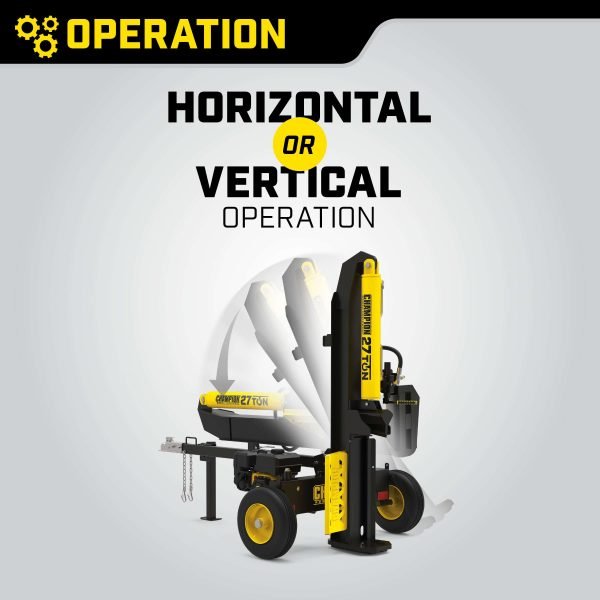 Champion 201312 27-Ton Log Splitter Horizontal/Vertical Full Beam Gas with Auto Return New