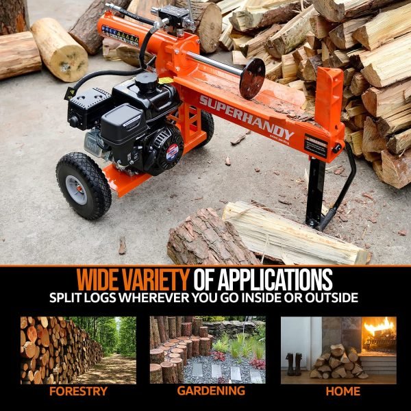 Super Handy GUO077 Portable 20 Ton Gas Powered Log Splitter New